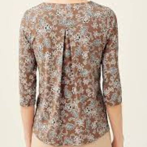 J.Jill Wearever V-neck Ballet-sleeve Top Vicuna Artistic Vine Travel  Size L - Picture 11 of 11